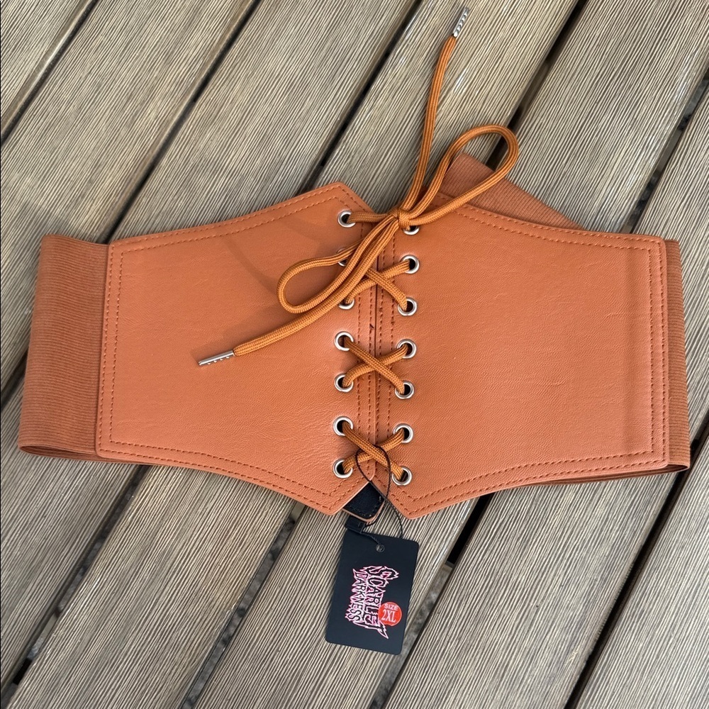 Scarlet Darkness wide corset-style waist belt